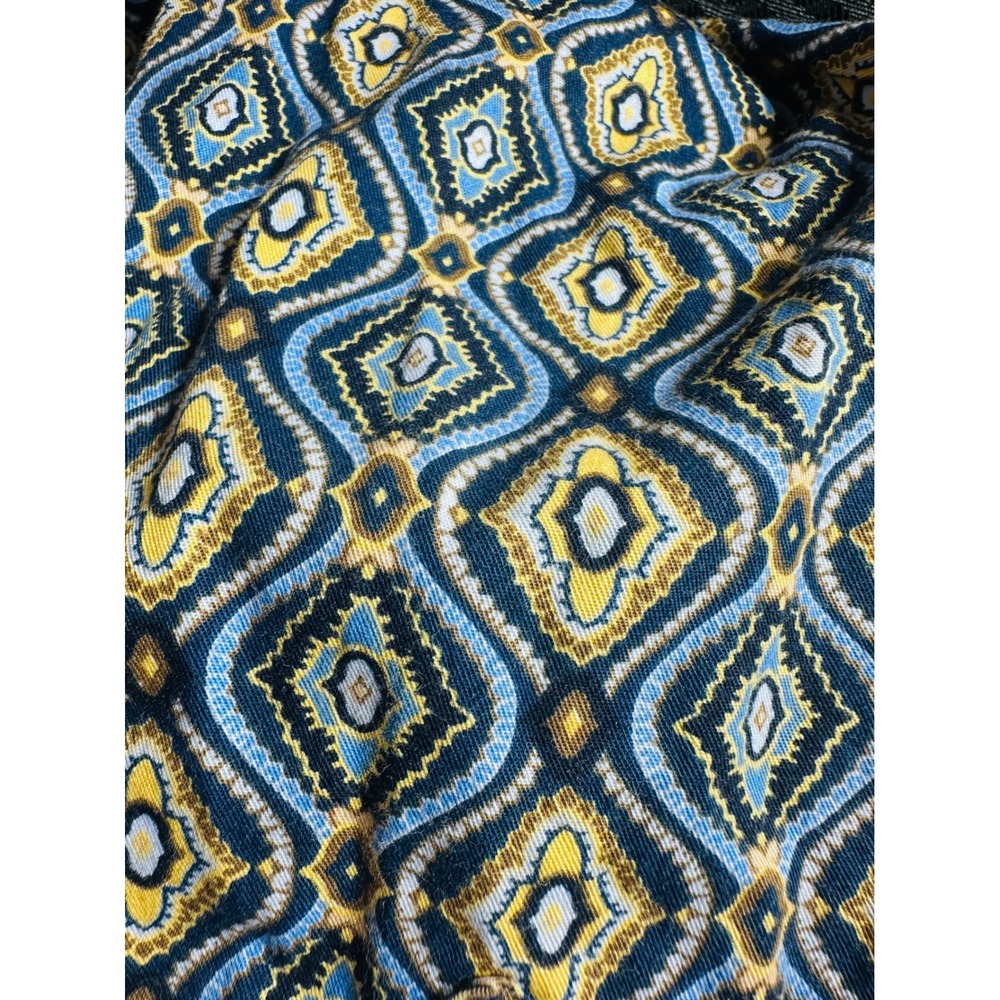 Alan Flusser Mens XL 100% Cotton Shirt Blue Geometric Button Up Old Money Preppy